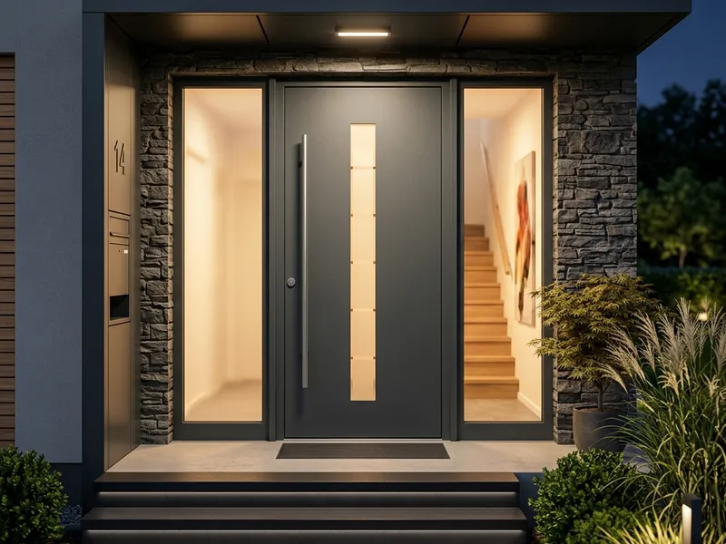 Montierte Aluminium-Haustür – Referenz Wiens Bauelemente