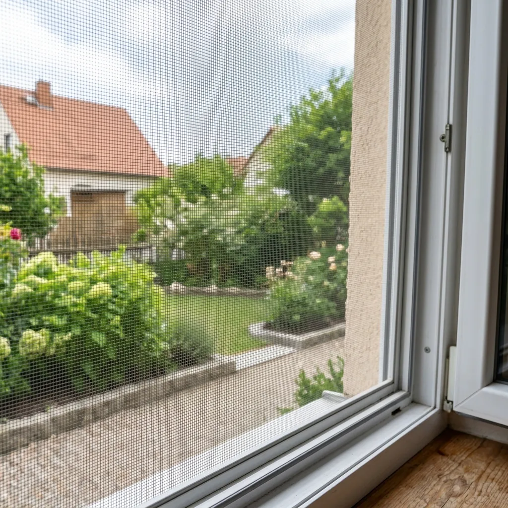 Insektenschutz-Spannrahmen am geöffneten Fenster – Insektengitter nach Maß in OWL