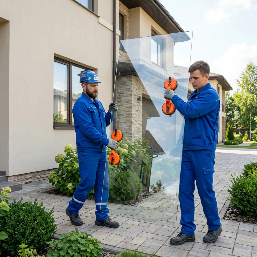 Servicetechniker stellt ein Fenster ein – Fenster- und Türenreparatur in Bad Oeynhausen